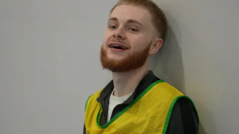 Morgan plays dodgeball with the rest of his DofE teammates